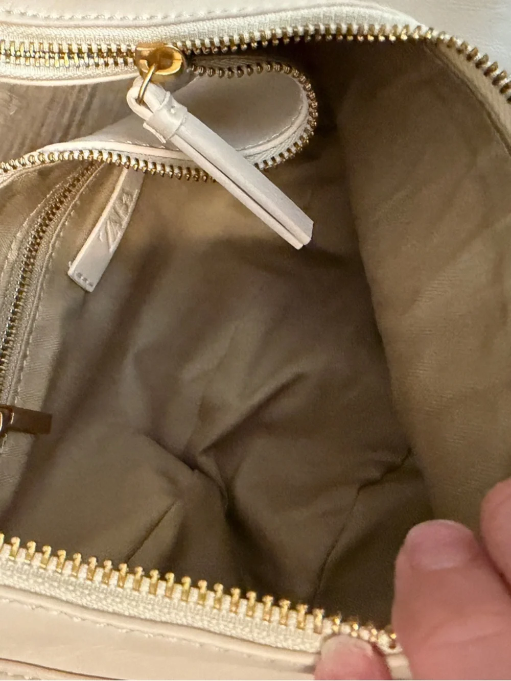 Zara cream leather